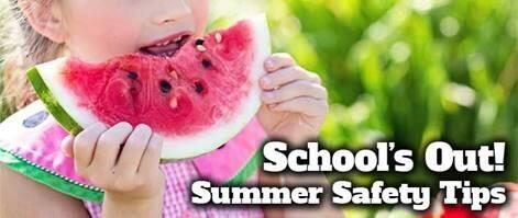 Young girl eating a slice of watermelon