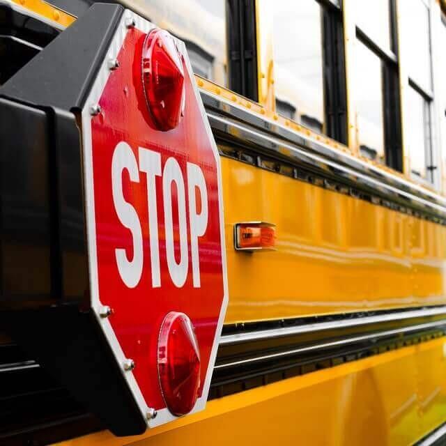 Stop sign on a school bus
