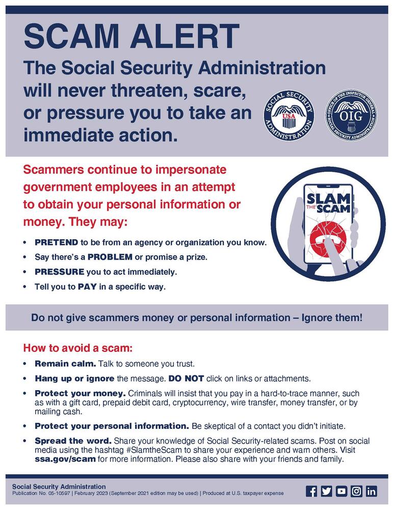 SSA Scam Alert Poster
