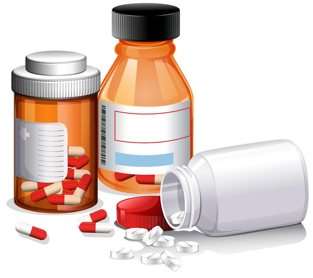 Prescription medication and medicine bottles
