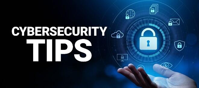 Cybersecurity tips with an open hand 